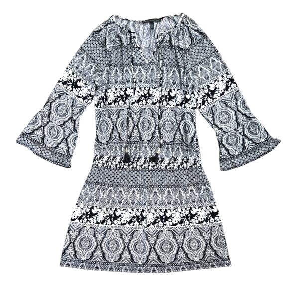 White House Black Market Bell Sleeve Mini Dress Size 14 - Picture 4 of 16